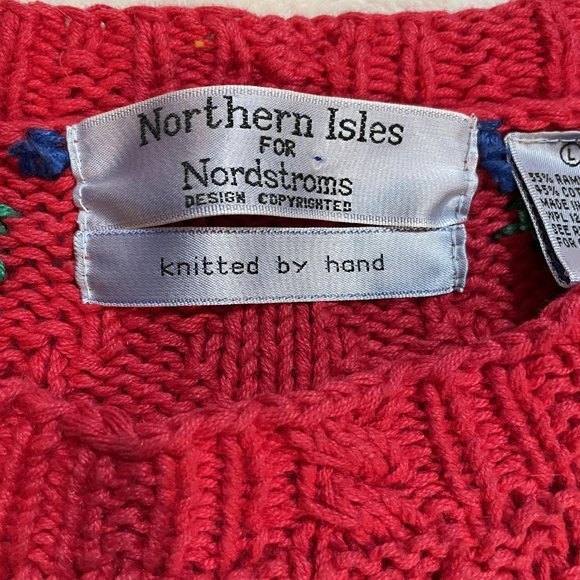 Northern Isles for Nordstroms Hand Knit Cotton Blend Sweater Size L - Picture 2 of 4